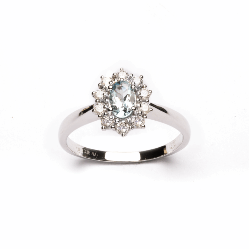 Anello Kate Oro con Acquamarina Naturale e Diamanti Naturali - immagine 4