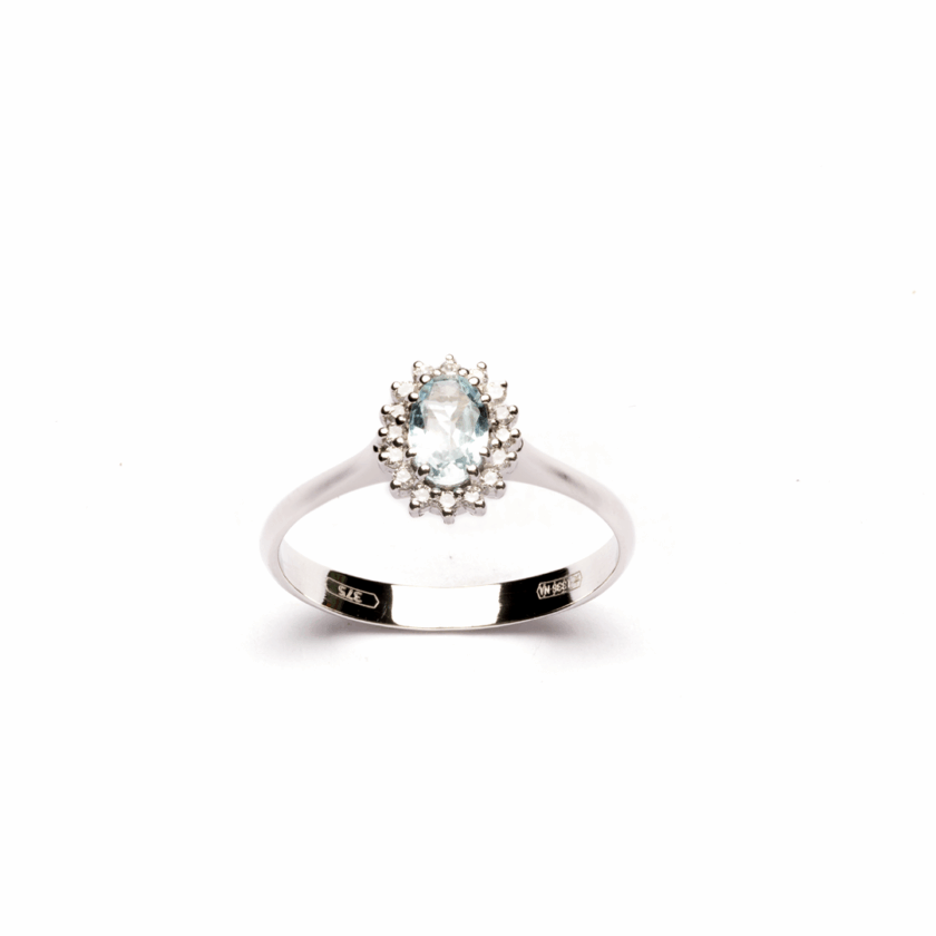 Anello Mini-Kate Oro con Acquamarina Naturale e Diamanti Naturali - immagine 4