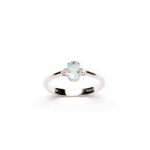 Anello Oro con Acquamarina Ovale e Diamanti Naturali - immagine 4