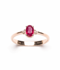 Anello Oro con Rubino Ovale e Diamanti Naturali - immagine 4