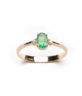 Anello Oro con Smeraldo Ovale e Diamanti Naturali - immagine 4