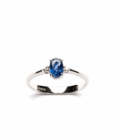 Anello Oro con Zaffiro Ovale e Diamanti Naturali - immagine 4