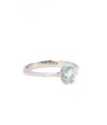 Anello Oro con Acquamarina Ovale e Diamanti Naturali - immagine 3