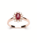 Anello Oro con Rubino Ovale e Diamanti Naturali - immagine 4