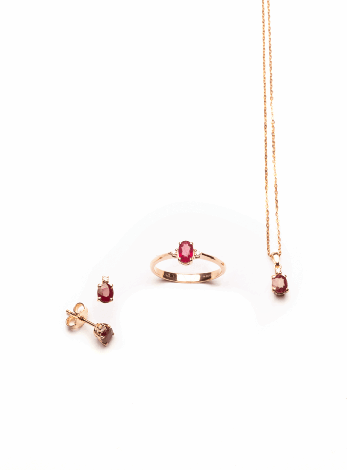 Parure base Rubini e diamanti naturali