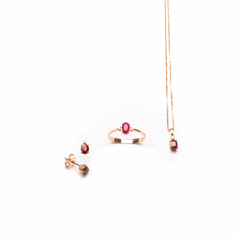 Parure base Rubini e diamanti naturali