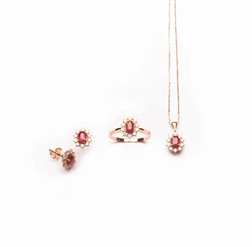 Parure Kate Rubini e diamanti naturali