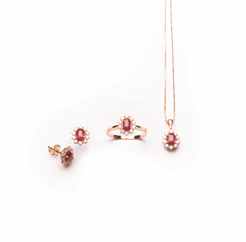 Parure Kate Rubini e diamanti naturali