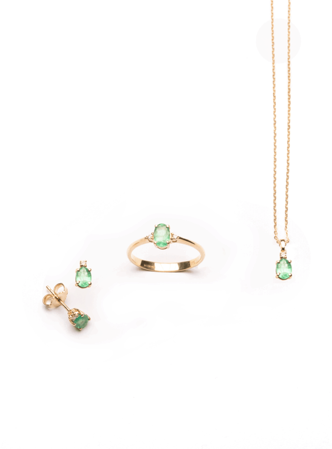 Parure base Smeraldi e diamanti naturali