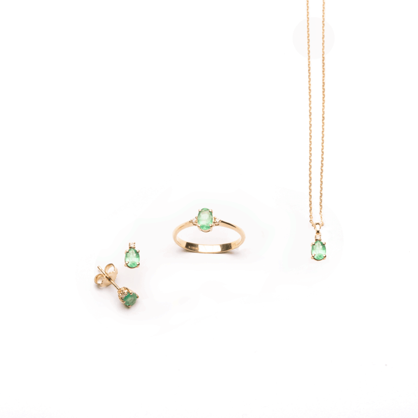 Parure base Smeraldi e diamanti naturali