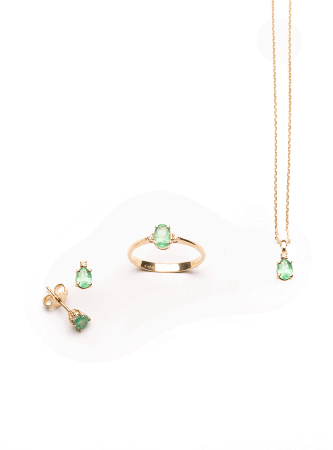 Parure base Smeraldi e diamanti naturali