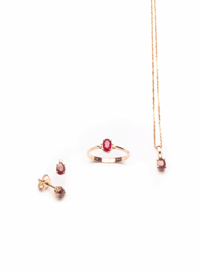 Parure base Rubini e diamanti naturali