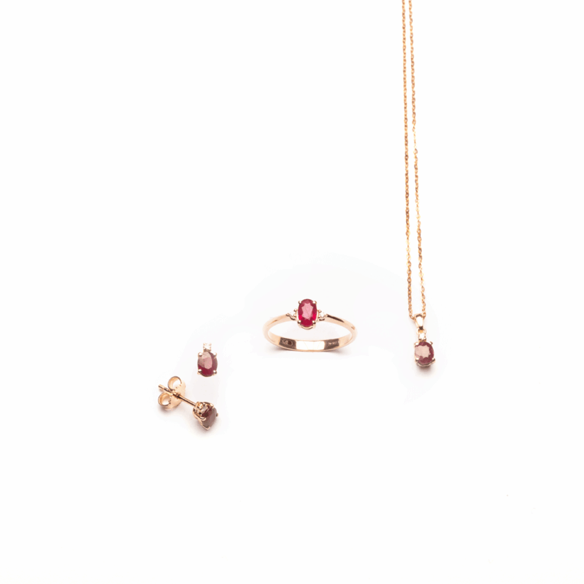 Parure base Rubini e diamanti naturali