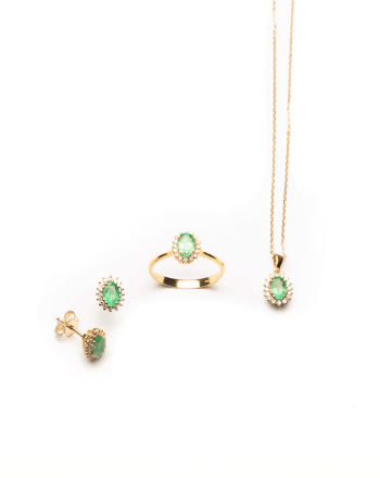 parure oro mid smeraldi