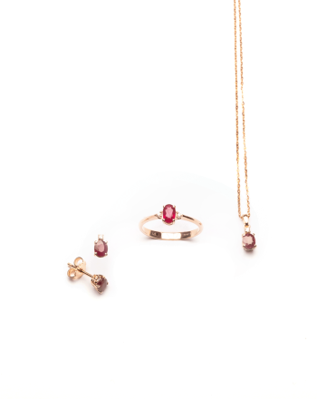 parure oro small rubino